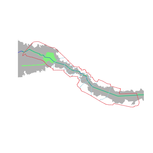 Delineation of the corridor of River Dâmbovița in Bucharest