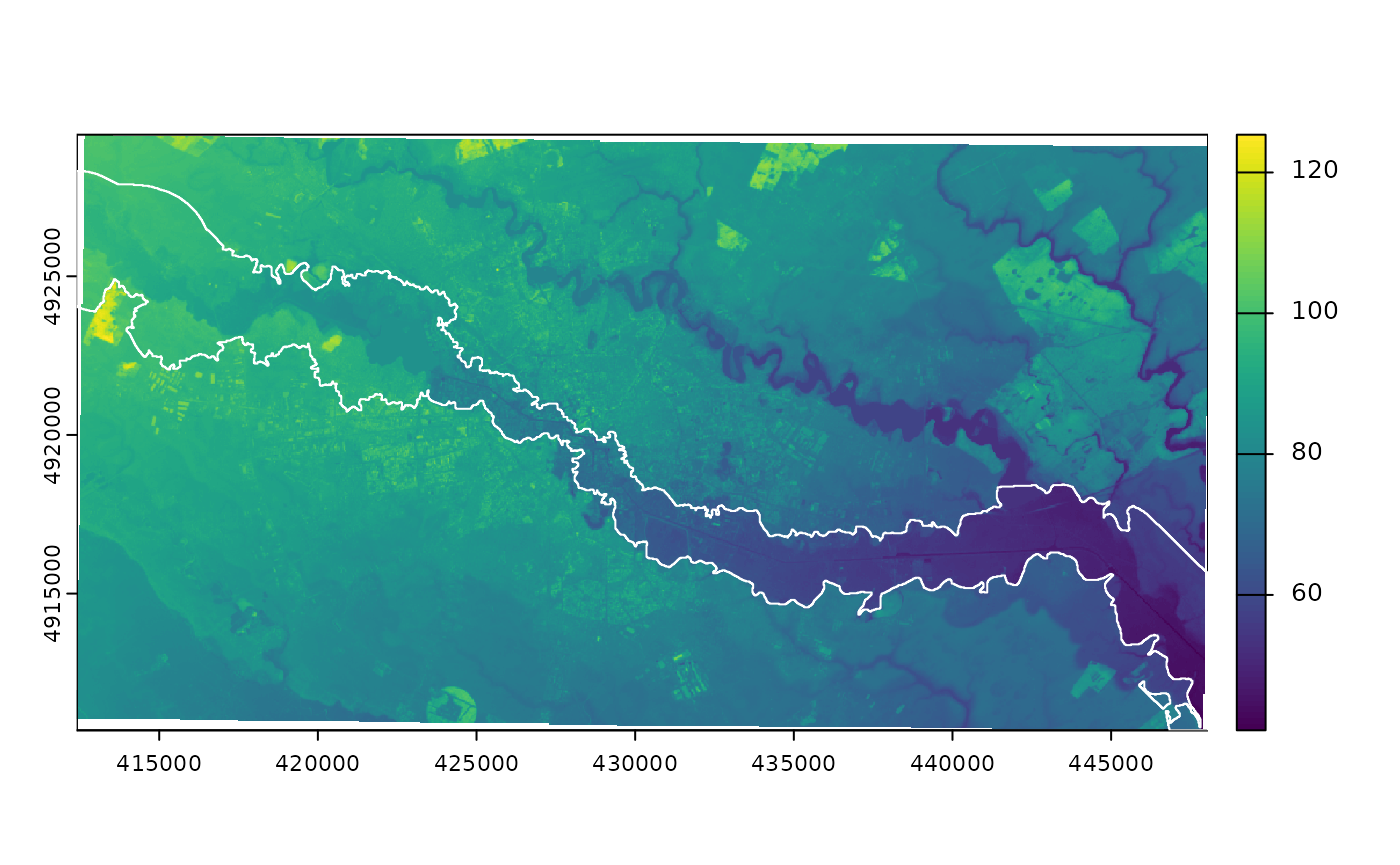 Valley polygon derived from the DEM