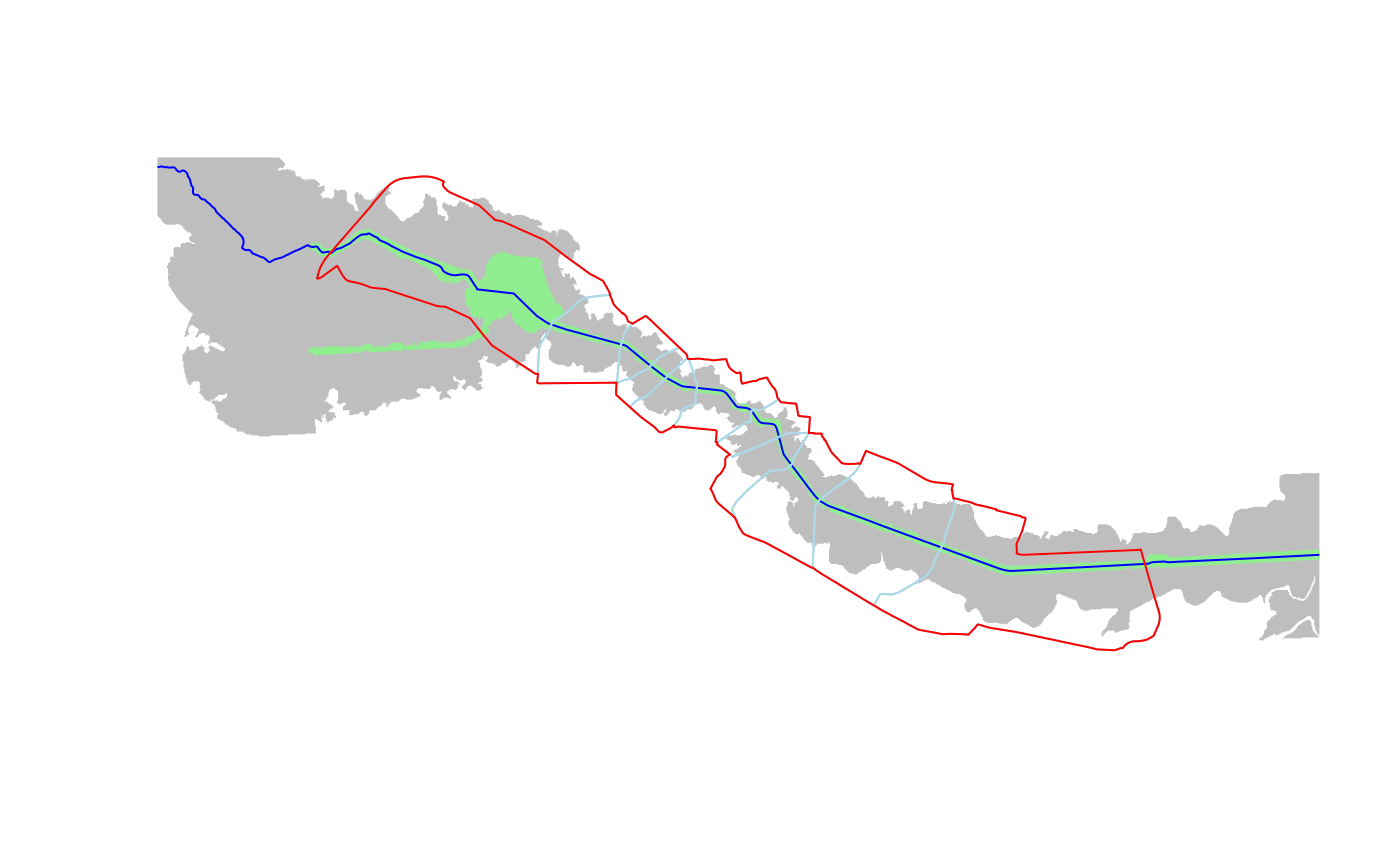 Delineation of the corridor of River Dâmbovița in Bucharest