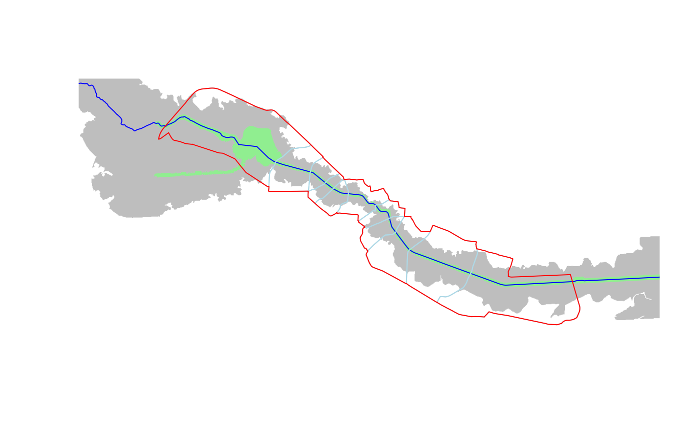 Delineation of the corridor of River Dâmbovița in Bucharest